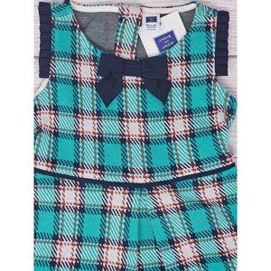 NWT Janie & Jack Girls Teal Plaid Dress Size‎ 18-24 months